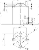 Емкость для воды и дизельного топлива на 500 литров, цилиндрическая вертикальная