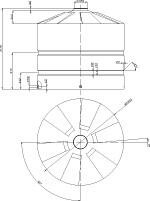 Емкость для воды и дизельного топлива на 8000 литров, цилиндрическая вертикальная